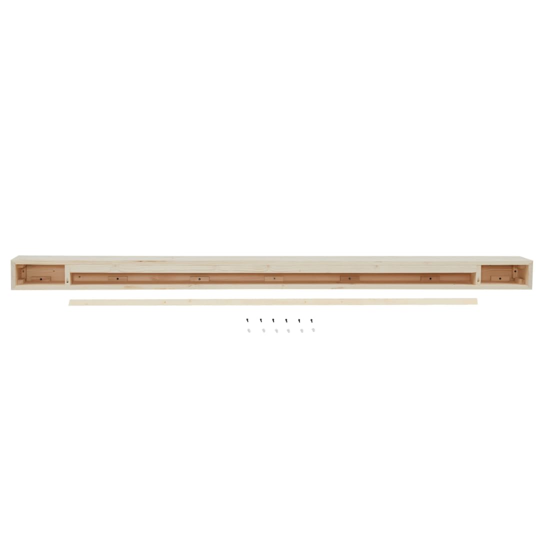 Touchstone Fireplace Mantel - 84" Wall-Mounted Mantel Shelf for Over Fireplace - Wood Handcrafted Floating Shelf - Rustic Farmhouse Mantles - Traditional Floating Mantle 84 X 8 X 4.75 - Unfinished