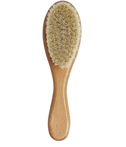 Duruan Baby Hair Brush with Wooden Handle, for Newborns & Toddlers-Natural Soft Goat Bristles-Ideal-Perfect Baby Registry Gift
