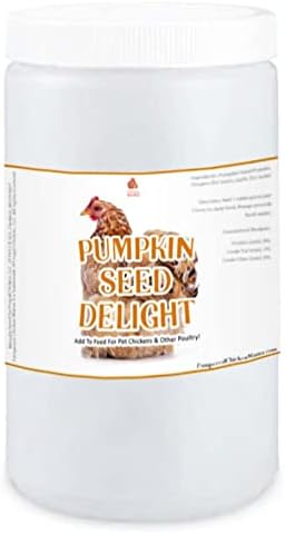 Pampered Chicken Mama Organic Pumpkin Seed Delight Backyard Chicken Supplement Scratch Treat Feed, Supplies, & Poultry Vitamins with Herbs for Healthy Hens (4 pounds)