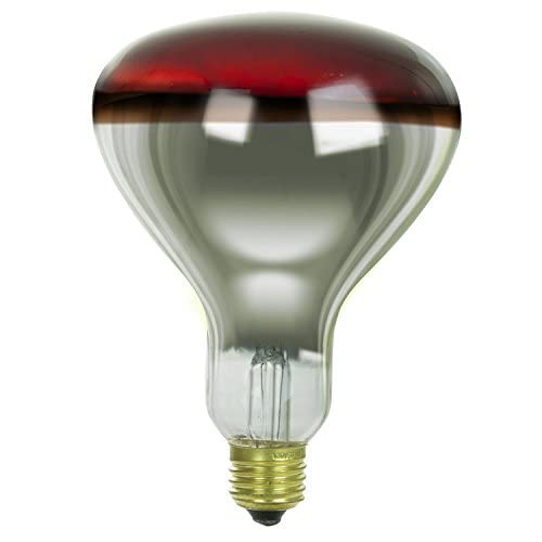 250 Watts R40 Red Heat lamp Light Bulbs Infrared Flood Reflector Incandescent Spotlight for Food Service, Brooder Bulb, Chicken, Pet, Bathroom, Light Therapy 250R40/HR Medium E26 Base 1 Pack