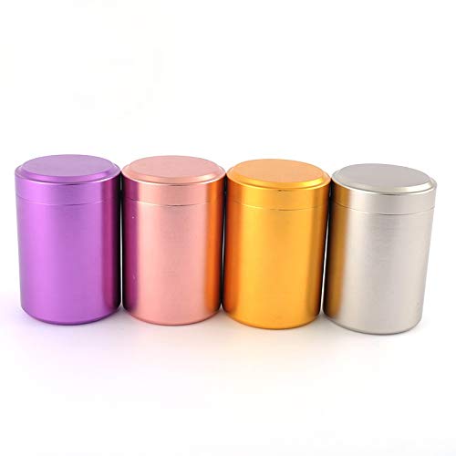 iSnuff Airtight Jar Case - Safe Proof Durable Multi-Use Portable Metal Spice Jar Container. Waterproof Aluminum Screw-top Lid Lock Odor Case (Rose Gold)