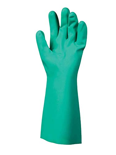 SHOWA Nitrile Gloves Large | Chemical Resistant | Unlined | 13 Inches Length | 12 Pairs, Pack of 12