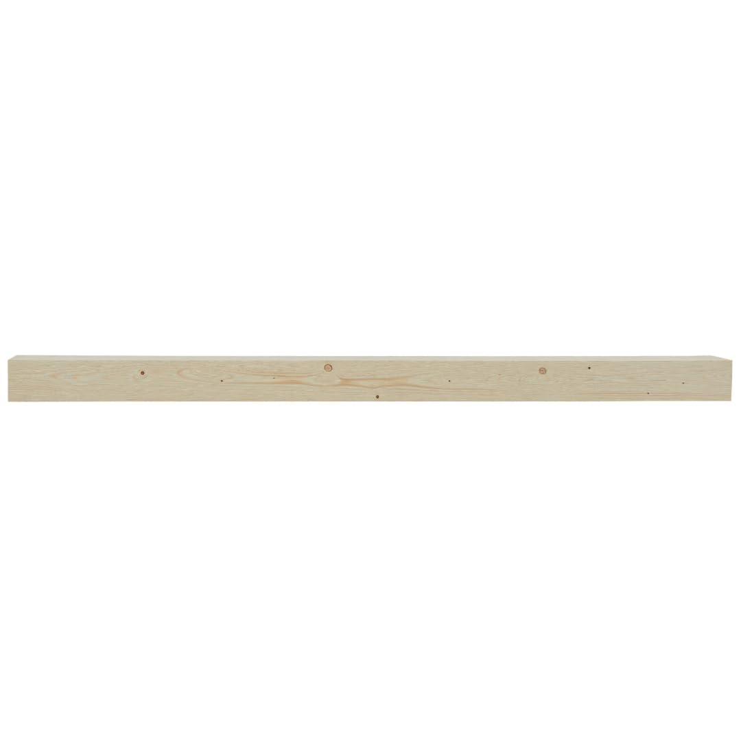 Touchstone Fireplace Mantel - 84" Wall-Mounted Mantel Shelf for Over Fireplace - Wood Handcrafted Floating Shelf - Rustic Farmhouse Mantles - Traditional Floating Mantle 84 X 8 X 4.75 - Unfinished