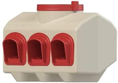 OverEZ Chicken Feeder - Holds 50 Pounds of Feed - Inside or Outside Hen Coop - Large Gravity Fed Automatic Poultry Dispenser - No Waste Rainproof Design