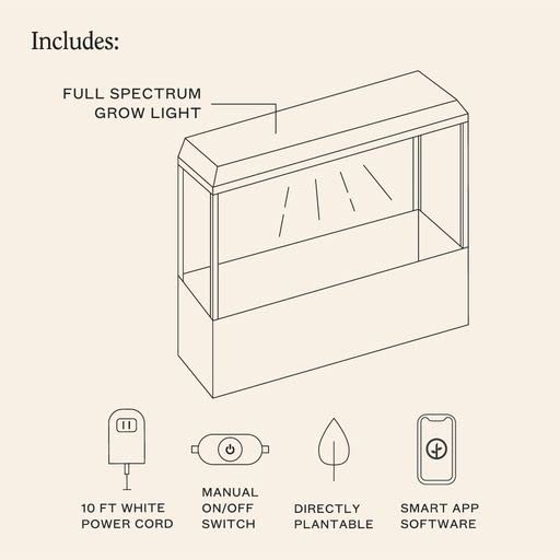 Modern Sprout Smart Growhouse - LED Grow Light for Indoor Plants - Plant Grow Light for Indoor Gardening System - Countertop Planter for Herb Garden with Smart App Control - Brass