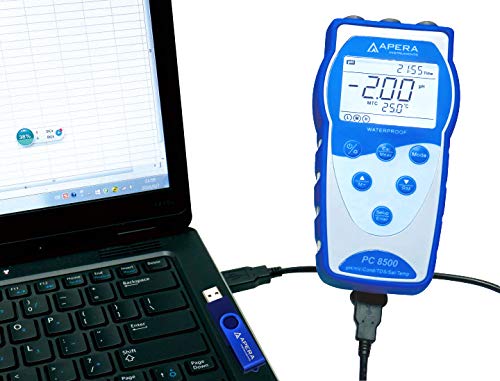 Apera Instruments Premium Series PH8500-MS Portable pH Meter Kit for Small Samples and Test Tubes, Blue (AI5554)