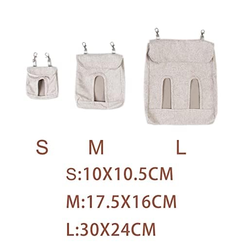 Rabbit Hay Feeder Bag, Guinea Pig Hay Feeder Storage,Sack Hay Bag Feeding Bag Storage for Chinchilla Hamsters Rabbit Guinea Pig Small Animals (M, Blue)