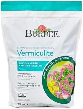 Burpee Vermiculite, 8 Quart | Organic | For Seed Starting | Water Retention | Pack of 6