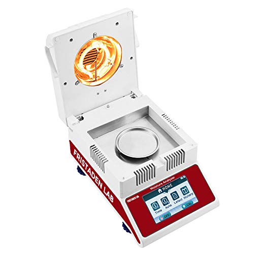 Fristaden Lab Halogen Moisture Analyzer | USA Company | 0.01% Moisture Content Readability | 100 g x 0.001 g Balance + Halogen Lamp