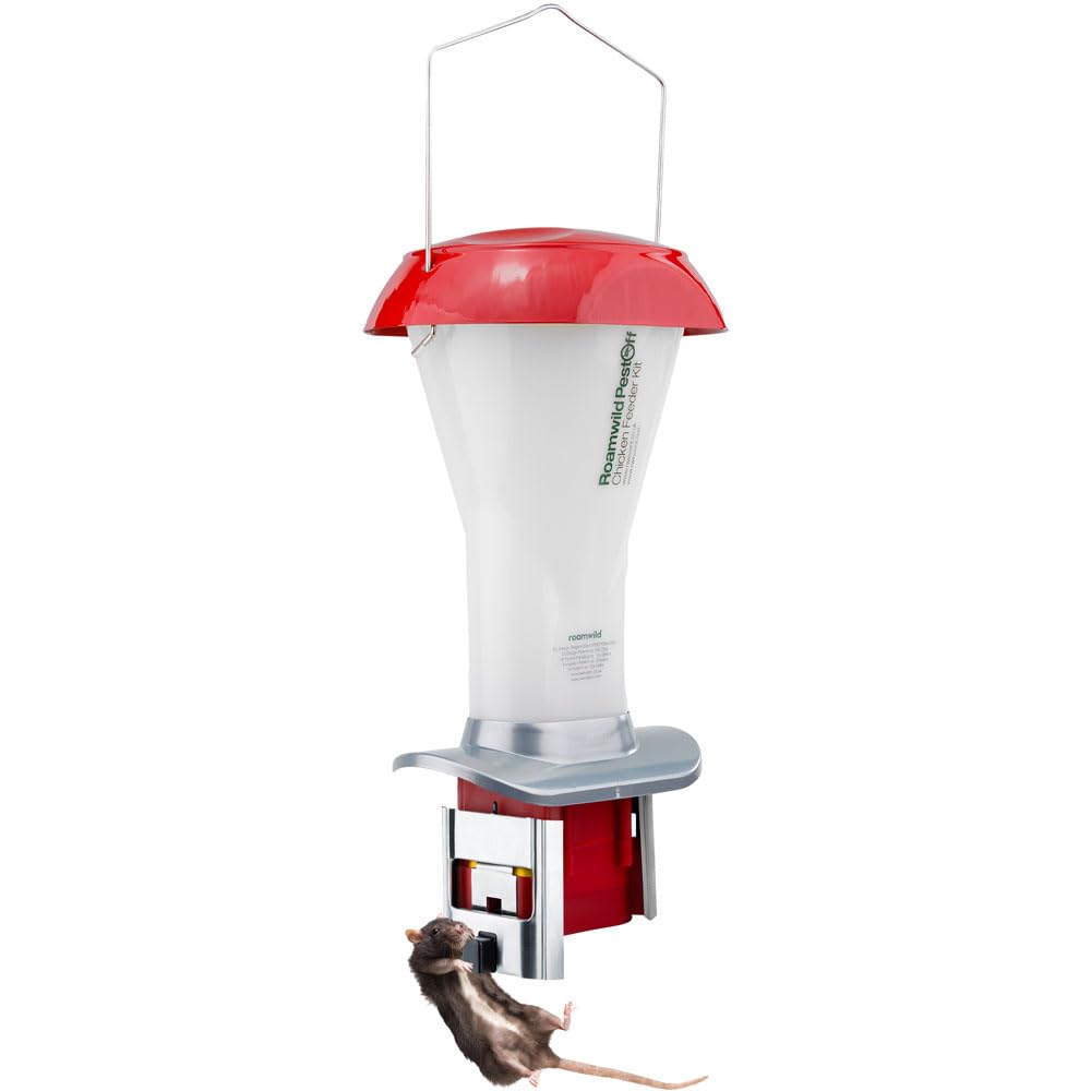 Roamwild Rat Proof Chicken Feeder kit - Rat Proof Poultry Feeder – Weather Proof - 8lbs Capacity - NEW PRODUCT
