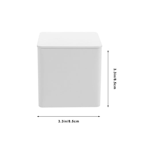 EXCEART 4pcs Metal Tea and Tin Set Airtight Square Canisters with Lids Containers for Coffee Loose Tea Candy or Spices Seasoning Storage White