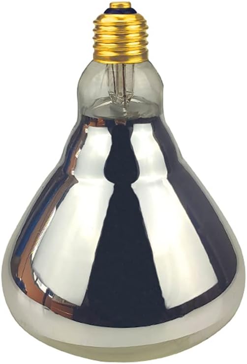 BONGBADA 2 Pack 125W Heat Lamp Clear Infrared Bulbs Glass Lamp Bulb for Food Service, Brooder Bulb, Chicks, Pet, Bathroom, Light Therapy Use E26 Base, Flood Light Heat Lamp