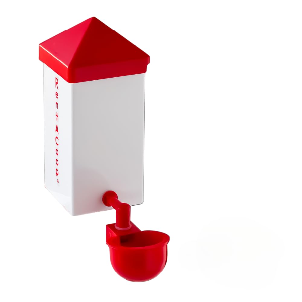 RentACoop 32oz(1L) Automatic Drinker - BPA-Free Waterer with Auto-Fill Cup - Suitable for Chicks, Quail, Pigeons, Doves, and Other Smaller Birds