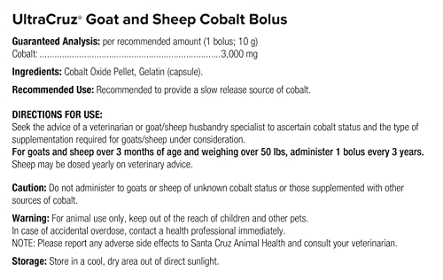 UltraCruz sc-394507 Sheep and Goat Cobalt Bolus Supplement, 25 Count X 10 Grams