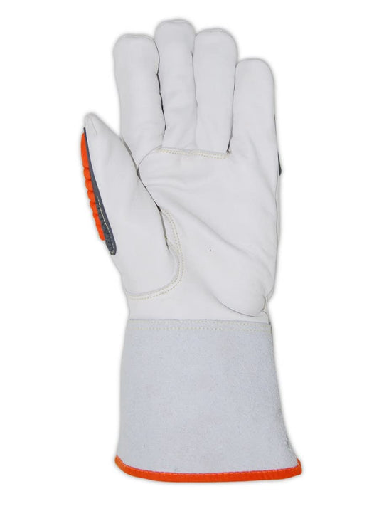 MAGID T-REX TRX848M Inferno Series Heat Resistant Welder's Gloves, 24 Pairs, Full Leather, Size 9/L, Red & Gray