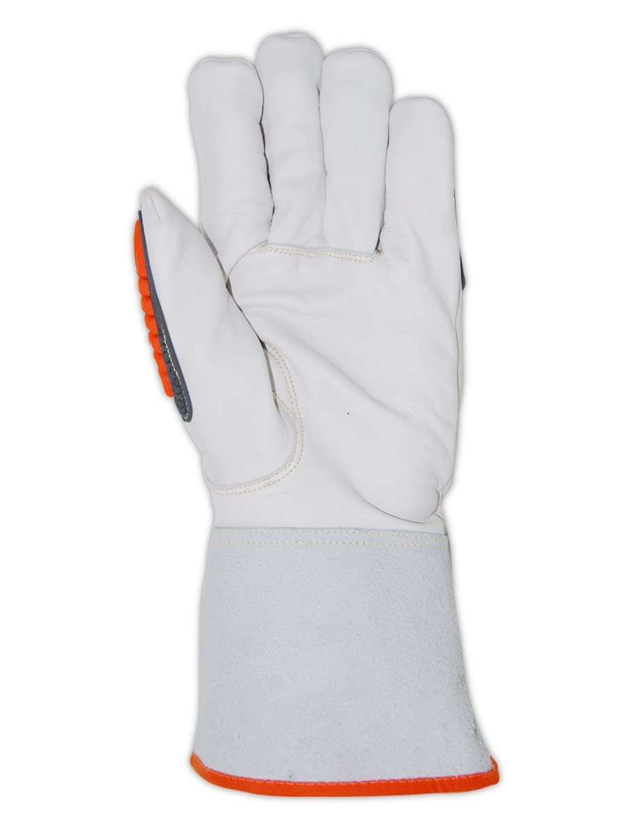 MAGID T-REX TRX848M Inferno Series Heat Resistant Welder's Gloves, 24 Pairs, Full Leather, Size 9/L, Red & Gray
