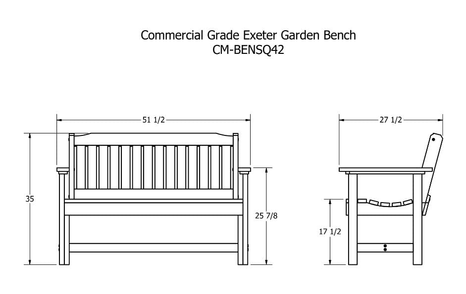 Sequoia Professional Commercial Grade Exeter Garden Bench, 6ft, Eucalyptus