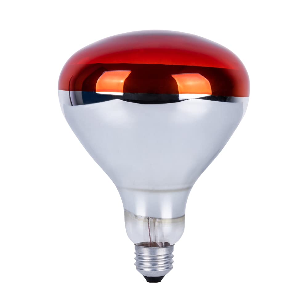 250 Watts Heat Lamp Bulbs, R40 Brooder Heat Lamp Bulbs for Chickens, Infrared Reflector Heat Bulbs for Brooder Heater, Incandescent Heating bulb for Chicks, Pet, Light Therapy, Bathroom, Food (1 Pack)