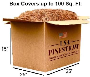 USA Pine Straw - Premium Pine Needle Mulch (Pine Needle Mulch - Covers 100 Sqft 1 Set)