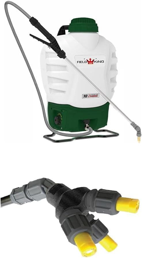 Field King 18V Lith-Ion Battery Powered Backpack Sprayer with VC3 Ceramic Misting Nozzle Cluster for Fungicide and Pest Control Applications, up to 8 ft.