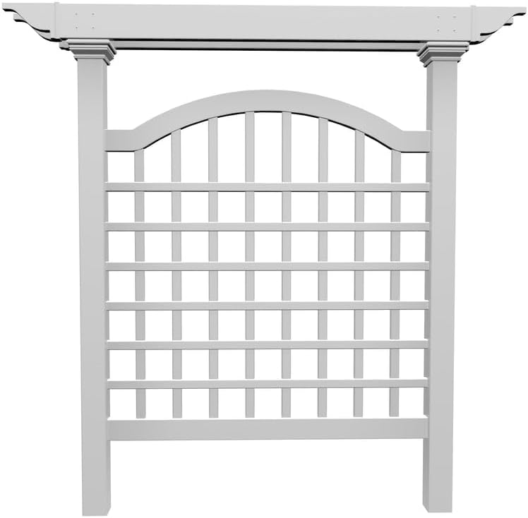 Vita Manchester White Vinyl Trellis – 60" x 82" PVC Lattice Privacy Screen for Climbing Plants & Vines, BPA & Phthalate-Free, Durable Outdoor Garden Décor, Easy Installation, Weather-Resistant