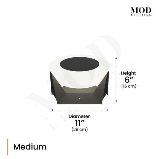 𝗠𝗢𝗗 𝗟𝗜𝗚𝗛𝗧𝗜𝗡𝗚 Skye | Solar Post Lights, Fence Solar Cap Lights Outdoor Waterproof IP65, Bollard Lights, LED Outdoor Lamp for Yard and Patio Dimmable with Remote (Medium | 11x6" | Warm White)