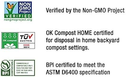 4 Gallon Compostable Trash Bags by BioBag, 75 Count, BPI Certified, Meets ASTM D6400 Standards, Made in USA, Small Kitchen & Bathroom Liners