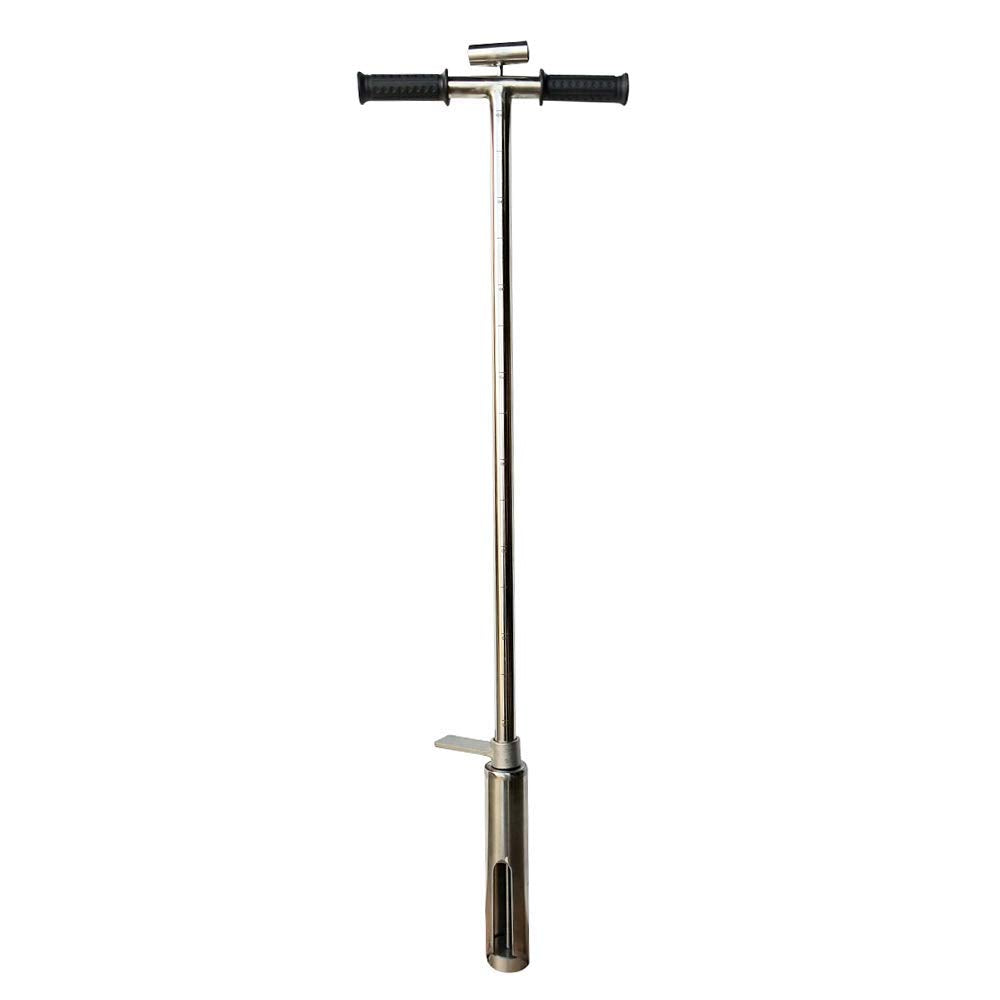 INTBUYING 40’’ Soil Sampler Probe Soil Test Probe with 8’’Sample Ejector and Foot Pedal &Rubber Handle Stainless Steel 2in Dia for Soil Sampling Lawn Garden Farm