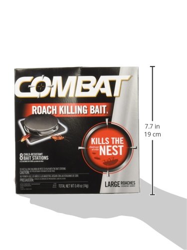 Combat Roach Killing Bait, Roach Bait Station For Large Roaches, Kills The Nest, Child-Resistant, 8 Count,Insects