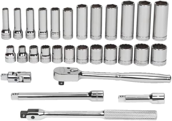 Williams MSB-29HFTB 29-Piece 3/8-Inch Drive Socket and Drive Tool Set with Toolbox