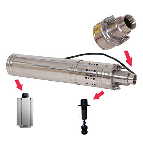 HSH-Flo 24VDC 792GPH 393Ft Head/Life Solar Powered Submersible Bore Hole Deep Well Water Pump (120Meters 864Watt)