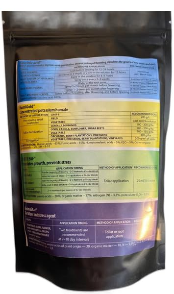 Organic Fertilizers Set for Indoor and Outdoor Plants, Eco Ultra Boost Food for Vegetables, Flowers, Shrubs and Trees, Ukraine Origin, 4 in 1