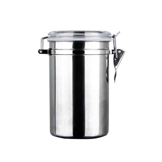 STOBAZA Stainless Steel Canisters for Kitchen, 65 Oz Airtight Food Storage Canister with Clear Lid, Metal Food Container for Sugar, Flour, Tea, Candy, Cookie, Spice