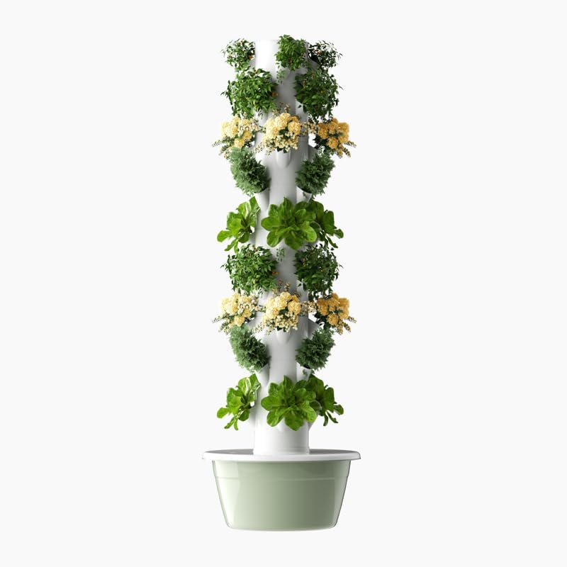 Vertical Hydroponic Grow Tower Aeroponic Tower for Fruits and Vegetables 9 Layer 36 Pots Planter with Water Tank and Pump