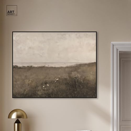 Art Remedy Farmhouse Landscape Canvas, 45" x 36", Black Frame, Dust Settles
