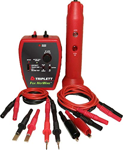 Triplett 3388 Fox & Hound HotWire Live Wire Tone and Probe Wire Tracing Kit with Adjustable Sensitivity - Traces Wires from 0 ~ 250 VAC and up to 1000 ft,Black
