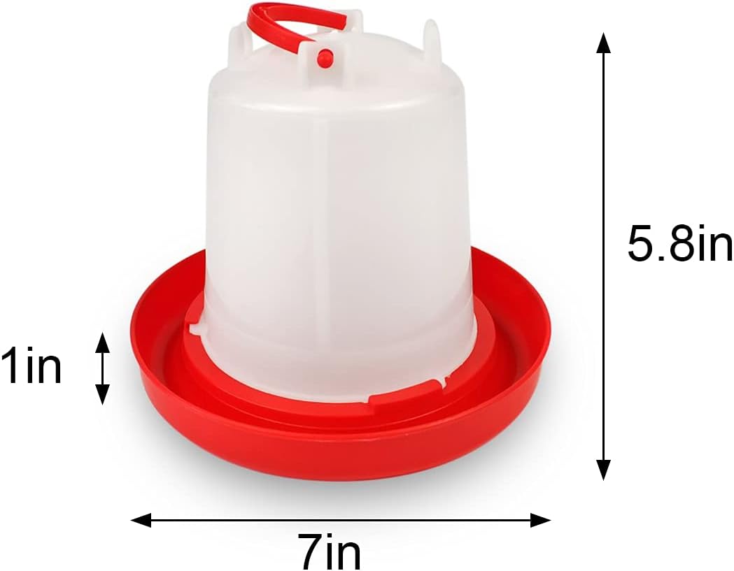 DoubleWood 4PACK Plastic Poultry Drinker Chick Waterer Kit 1 L Waterer Hanging Poultry Water Container (4)