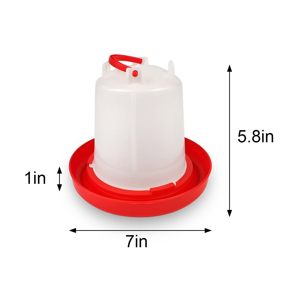 DoubleWood 4PACK Plastic Poultry Drinker Chick Waterer Kit 1 L Waterer Hanging Poultry Water Container (4)