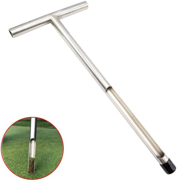 X·CELLENT Soil Probe, Soil Sample Probe 20 Inch with Reusable Soil Sampler Bags,Stainless Steel T-Style Handle Soil Test Kit, for Soil Sampling Plant Care/Agriculture/Garden/Farm(20”S/T-Style）