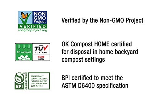 BioBag (USA) The Original Compostable Bag, 39 Gallon, 120 Count, 100% Certified Compostable Trash Bag Liners for Food Waste, Extra Strong and Durable, Trash Bag