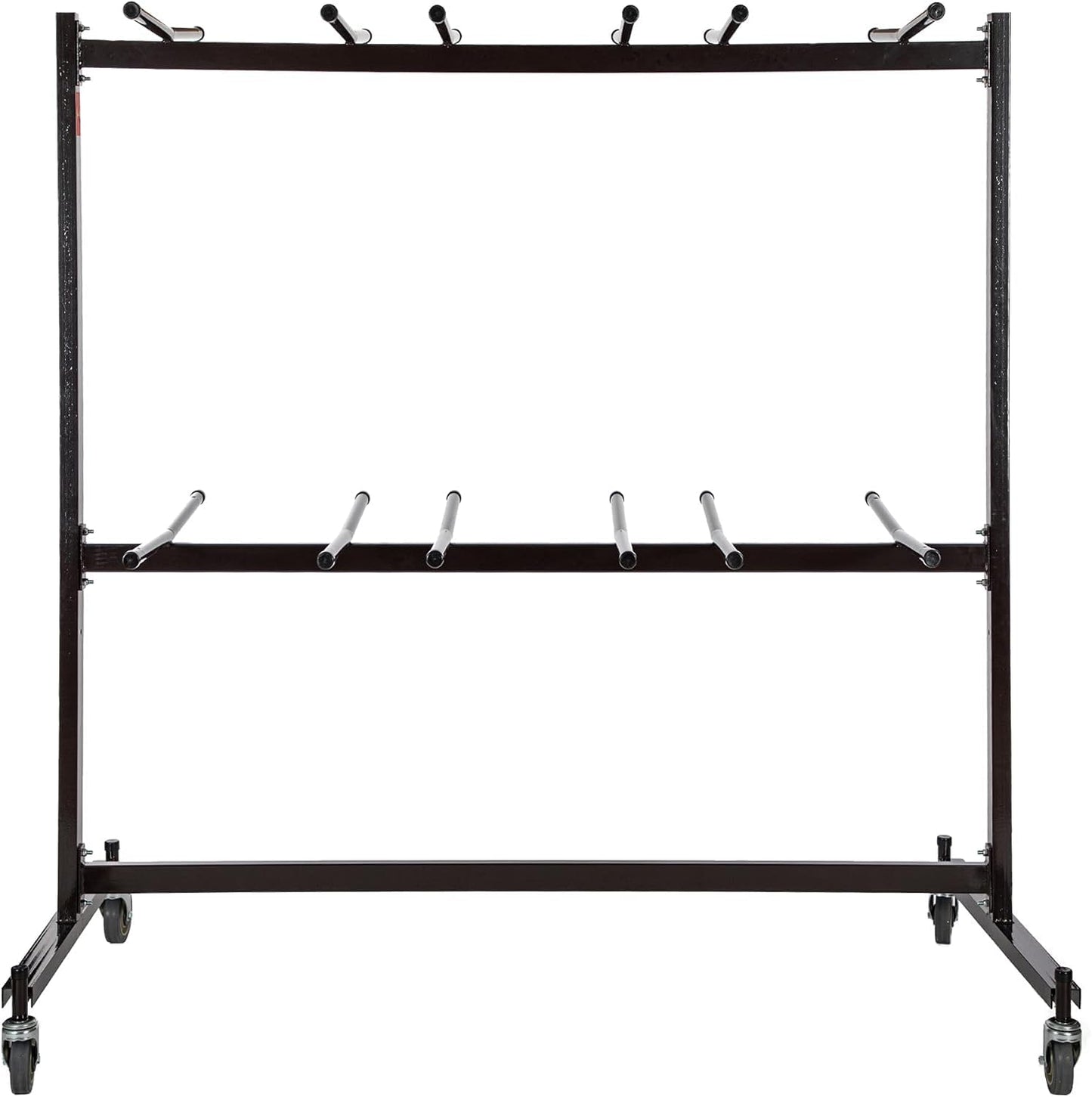 OEF Furnishings OEF84 Series Folding Chair Cart – Heavy-Duty Two-Tier Steel Dolly Rack with Wheels (84 Chairs, Standard Height, Hanging Storage)