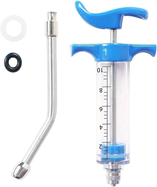 1 Pcs Goats Feed water filler, Drench Nozzle, Reusable, Adjustable Dosage, for Cattle, Sheep, Goats, Horse, Pig, Dog Supplies (Blue 10ml)