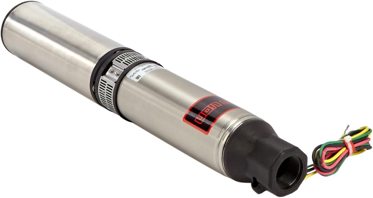 Red Lion RL22G10-3W2V 4-inch Submersible Deep Well Pump with Control Box, 1 HP, 22 GPM, 3-Wire, 230-Volt, Steel, 14942409