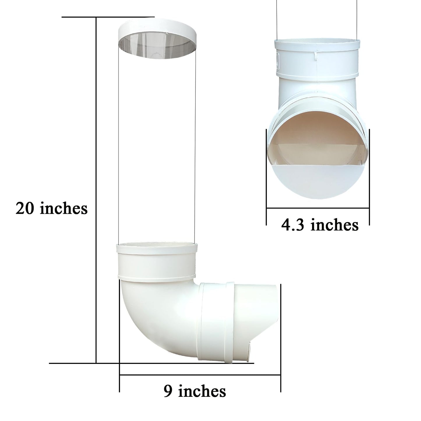 PVC Chicken Feeder,Outdoor Automatic Chicken Feeder,Chicken feeders no Waste,Wall Mount Weatherproof Chicken Gravity Feeder (Transparent)