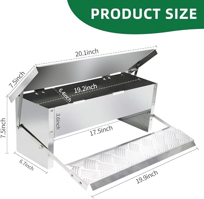 MODUODUO Automatic Chicken Feeder Treadle Poultry Feeders 11lb/5kg Feeding Trough for Chickens, Pheasants, or Roosters