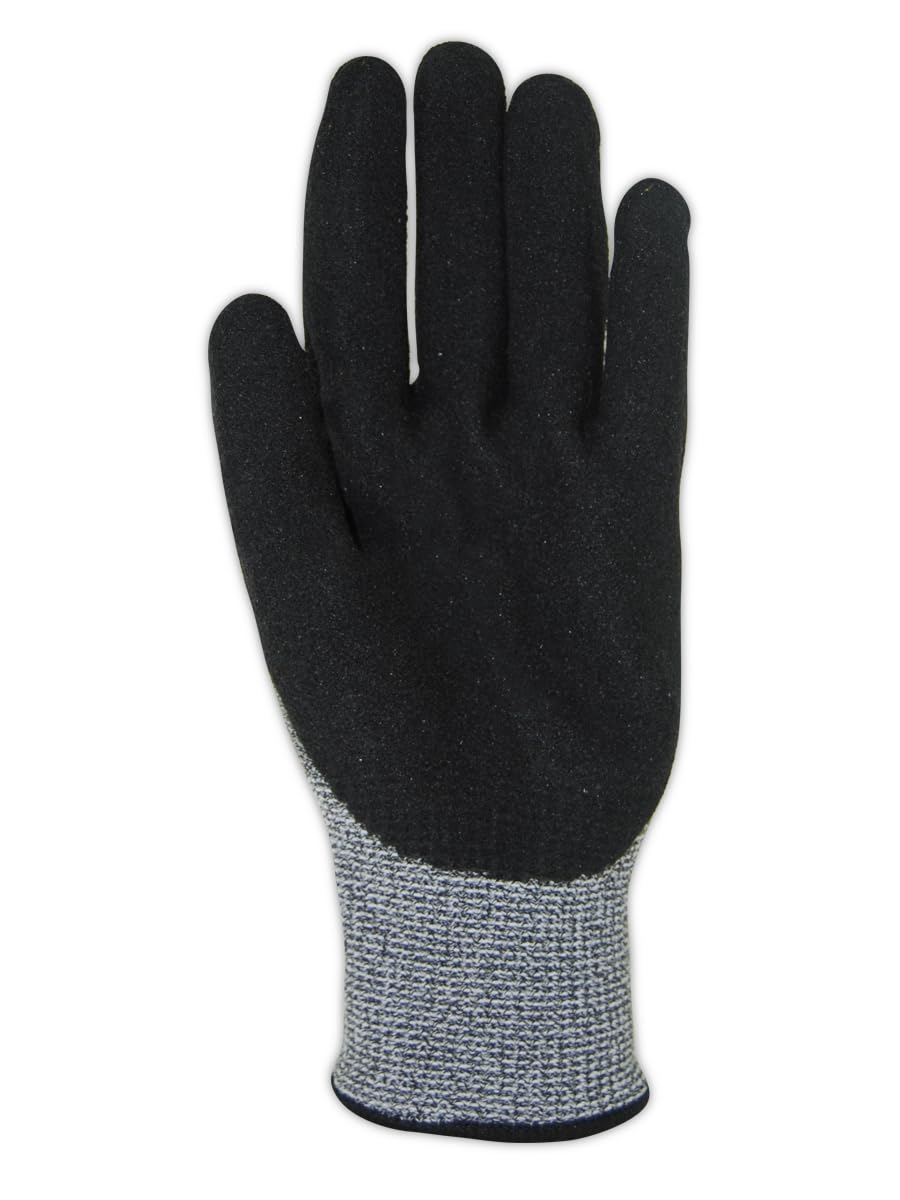 MAGID Griffin Gear ANSI A3 Hyperon Blended Sandy Nitrile Coated Work Gloves, 144 Pairs, Size 9/Large, GPD255