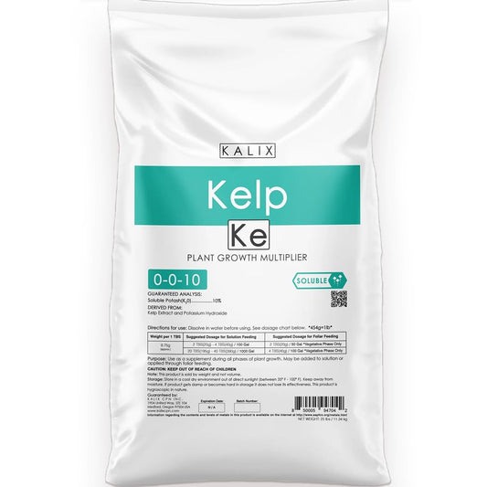 KALIX Kelp Fertilizer | Organic Seaweed Plant Food & Growth Booster | Water-Soluble Nutrients for Vegetables, Flowers, Herbs, and Lawns | Ideal for Soil & Hydroponics – 25lb