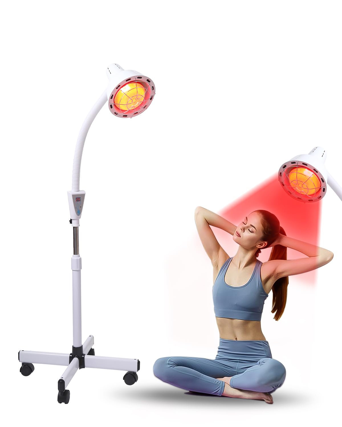 Rhmip Infrared Light,White 275W Near Red Infrared Heat Lamp for Relieve Joinpt Pain and Muscle Aches