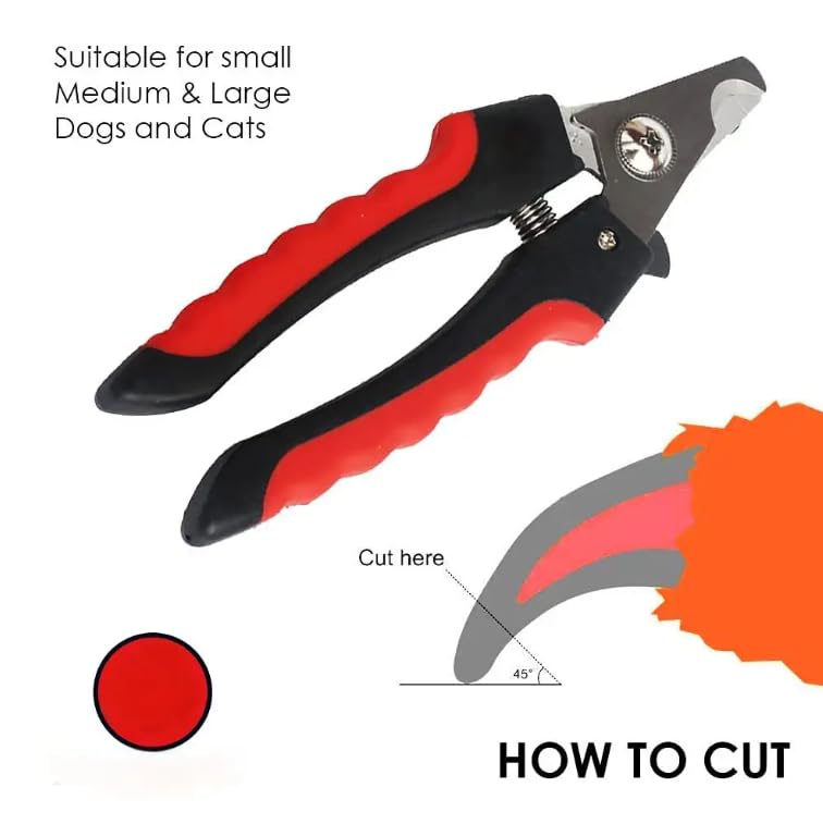 Professional Pet Grooming Kit, 10-in-1 Dog and Cat Supplies, Slicker Brush and Nail Clipper Set
