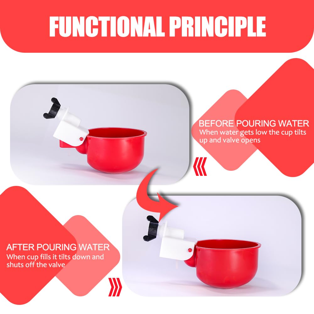 ZKZDSH 32 Pack Automatic Poultry Chicken Waterer Drinker Cups for Water Bucket DIY Automatic Chickens Coop and Ducks Water Dispenser Feeder Kit bebederos para gallinas with Mounting Hole Opener